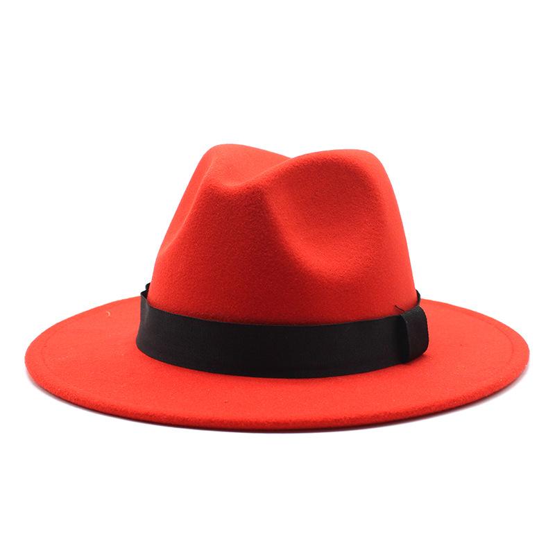 Fedora Unisex Vintage de Ala Ancha - Estilo Europeo y Americano Otoño/Invierno Sombrero de Fieltro de Lana Sintética