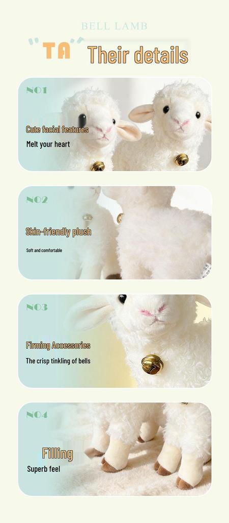 Adorable White Sheep Plush Doll - Children's Soothing Companion