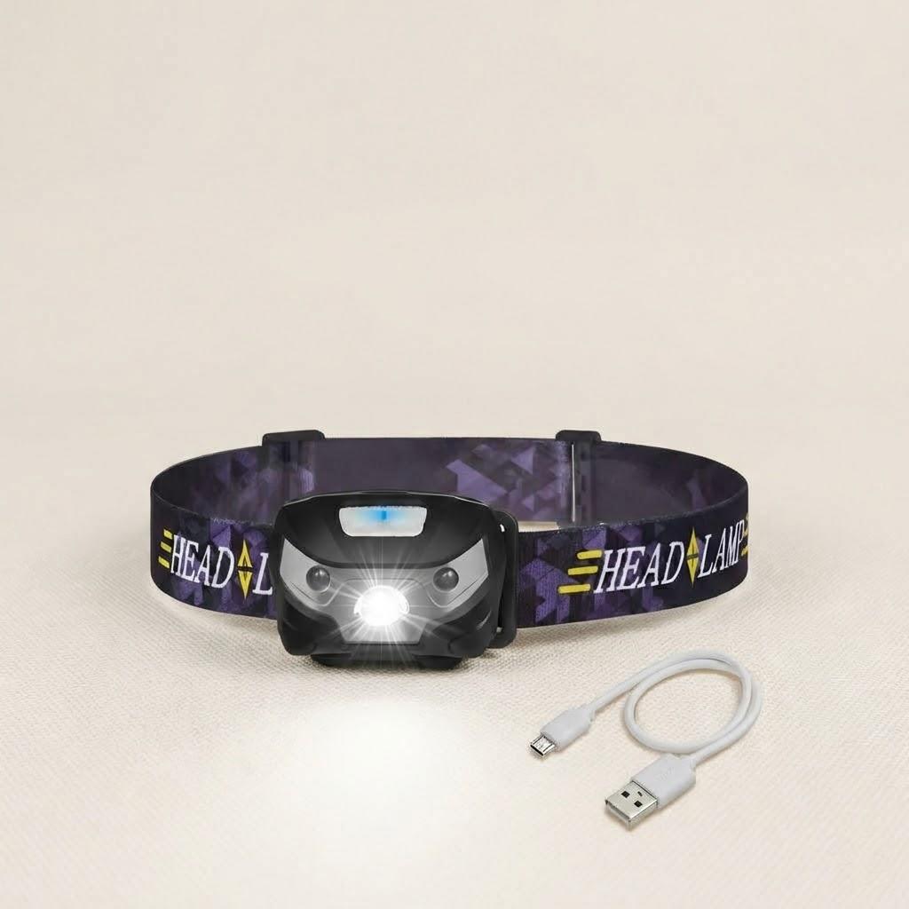 

Waterproof LED Headlight High Brightness USB Rechargeable Dual White Red Light Portable Outdoor Lighting Black