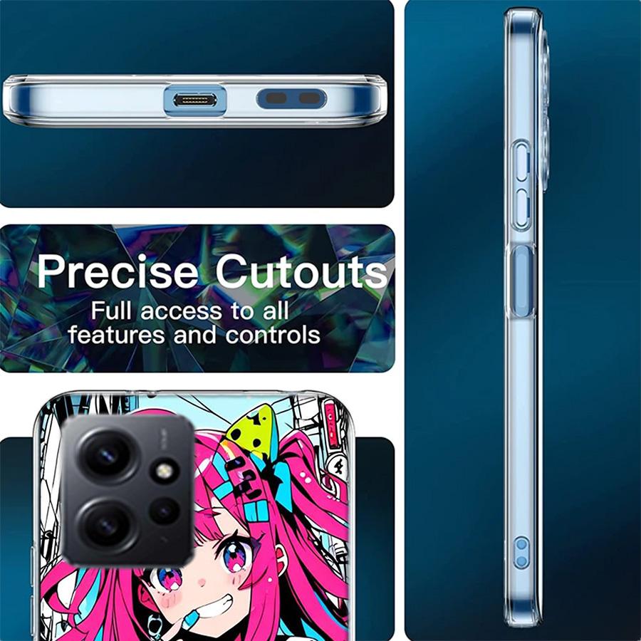 Graffiti Art Colorful Princess Girl Phone Case For Redmi 12 13C 12C 15C 9 10 10C Note 13 Pro Plus 14 15 Pro 9T 9C 9A TPU Soft Co