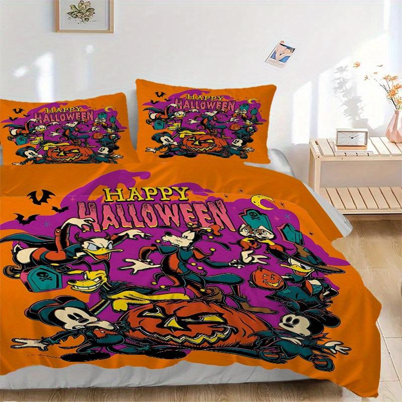 

3pcs Happy Halloween Mickey and Friends Quilt Cover Set - Soft and Cozy Bedroom, Guest Room and Dorm Decorative Bedding 3-Piece Set 1 Quilt Cover 135x200cm