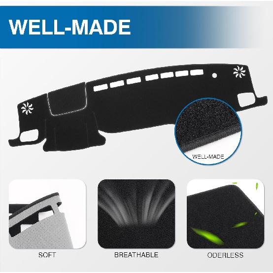 KUST Car Dashboard Cover Mat for Toyota Highlander 2020-2024 Left Hand Driving Non-slip Dashboard Mat Pad Interior for Toyota Highlander Accessories