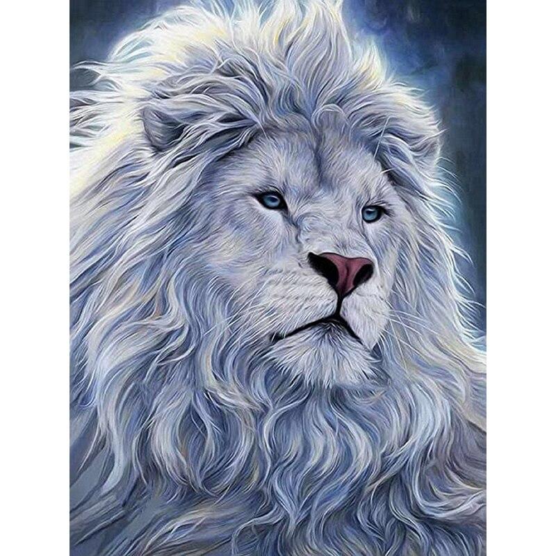 New 5D DIY Diamond Painting Lion Diamond Embroidery Animals Full Round Drill Crafts Home Decor Manual Gift
