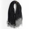 AAGWW 2mm*45cm 100pcs Leather Necklace Cords for DIY Handmade Necklaces with Lobster Buckles (Design: 2mm Thickness, Black, Total of 100)