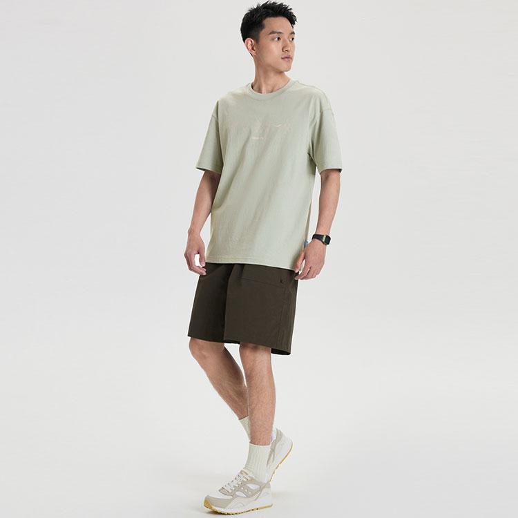 SAUCONY Cartoon Print Fashion Casual Loose Fit Round Neck Short Sleeve Drop Shoulder T-Shirt Men T-Shirt Berry-Green SC2239042-3