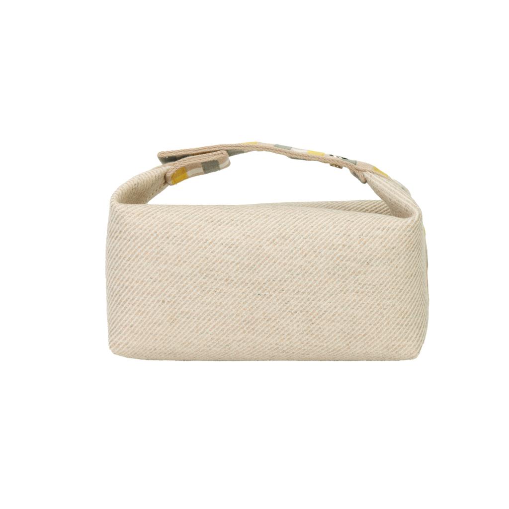 Hermes Bride-A-Brac Palladium-beschichteter Metall-Wollaufbewahrungsbeutel Kulturtasche Kleine Unisex-Taschen Beige H103802M01