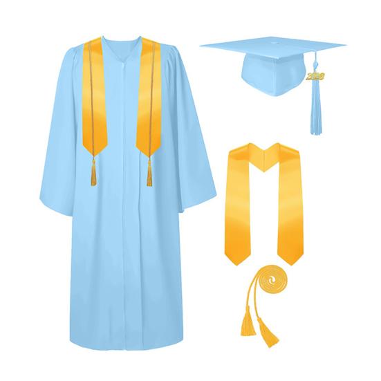 Adults Unisex Matte Graduation Cap And Gown Set with 2026 Tassel Graduation Sash Honor Cord for High School College Bachelor