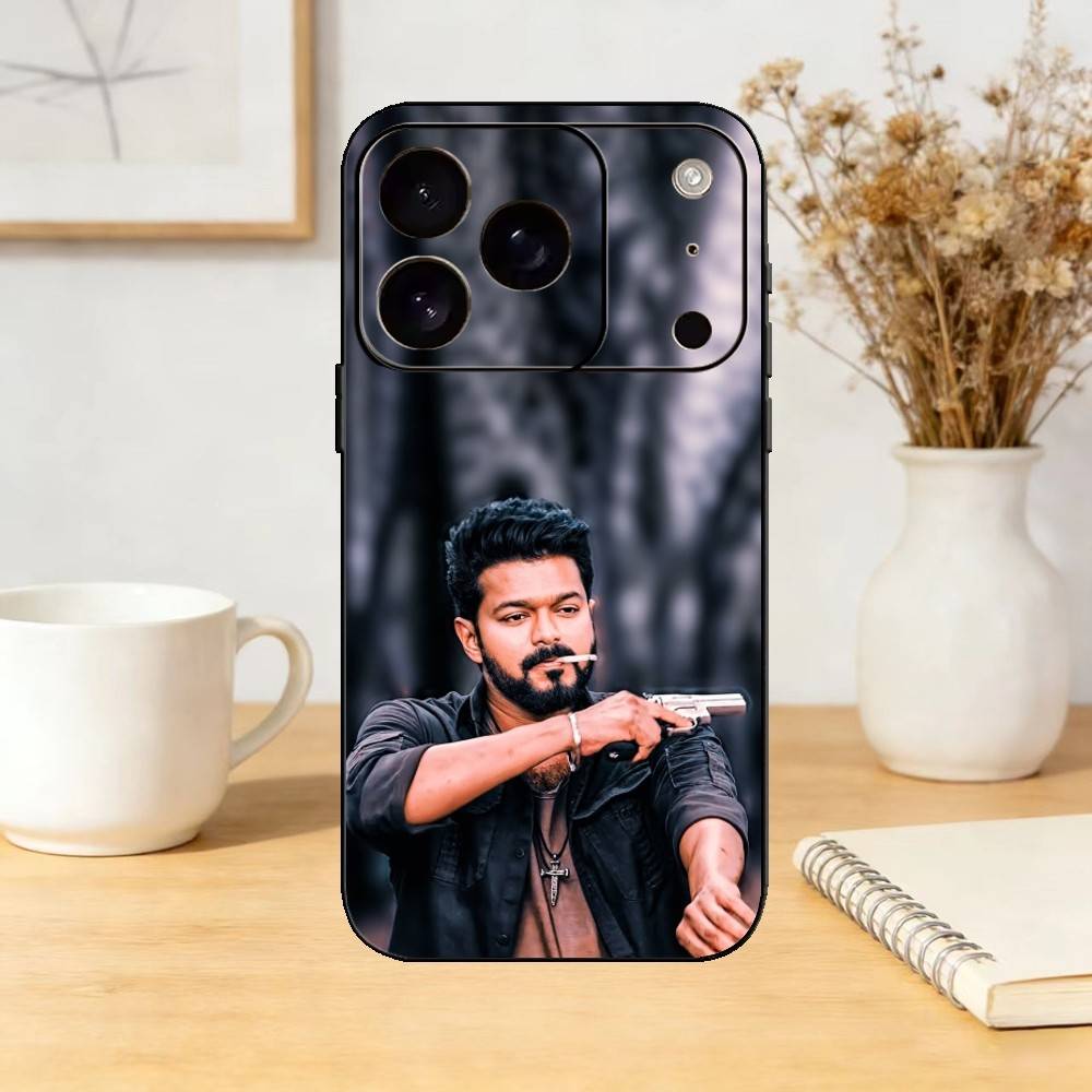 

Thalapathy Vijay India Phone Case For iPhone 17,16,15,14,13,12,11 Plus,Pro,Max,Mini Silicone black Soft Cover iPhone17PRO