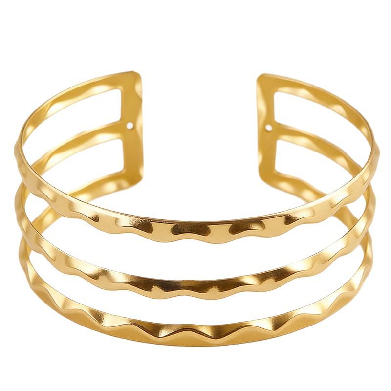 European and American Cross-Border Bestseller: Adjustable Hollow Triple-Layer Corrugated Bracelet