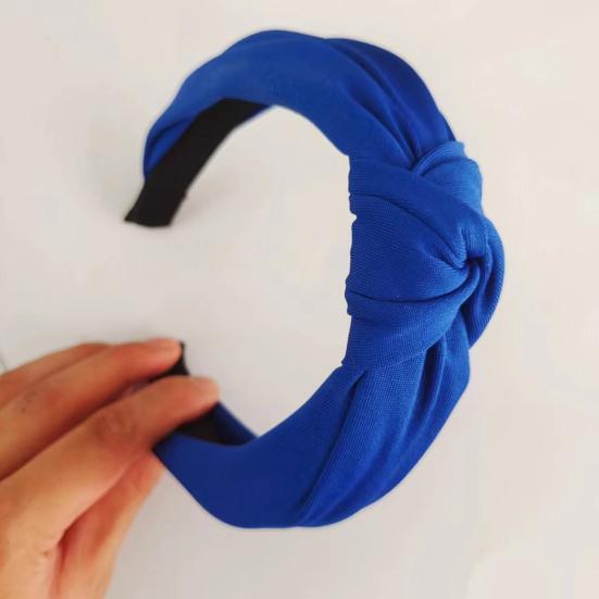 Frauen Geknotetes Stirnband Candy Farbe Stoff Haar Hoop Elastisches Kopfband Breites Haarband Haar Zubehör