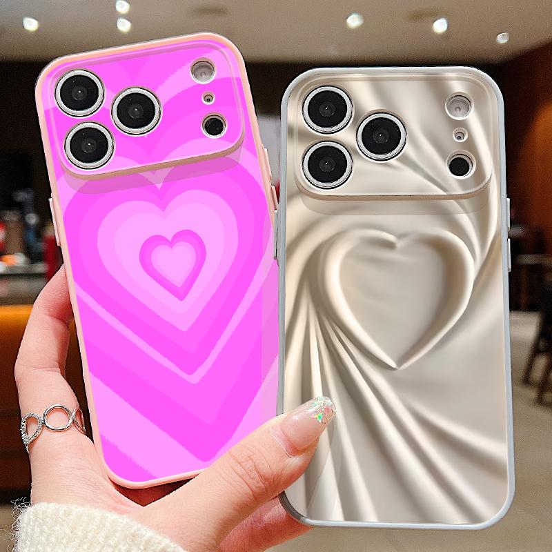 Lovely Hearts Pattern Case For iPhone 17 Pro Max Funda iPhone 16 15 14 13 Pro Max Magnetic For Magsafe Hybrid Slim Matte Cover