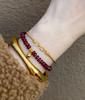 Hot Selling Fashion Light Luxury Style Garnet Red Bracelet Casual Versatile Women's Stacking Bracelet