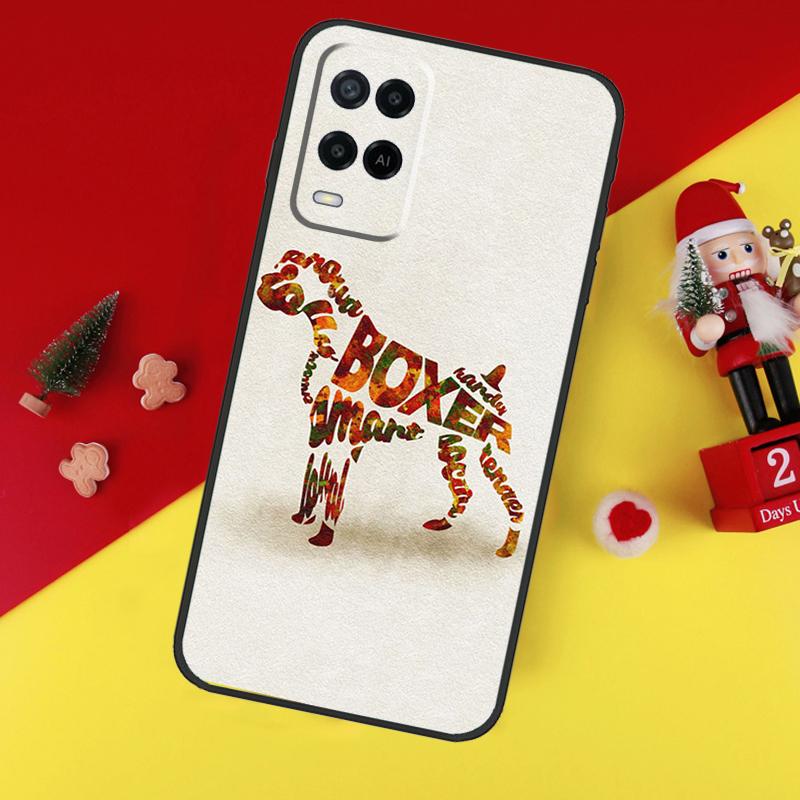 Cute Boxer Dog Puppy Case For Oppo A80 A60 A40 A15 A16 A17 A57 A94 A74 A54 A76 A96 A18 A38 A58 A78 A98 A6 A5 Pro