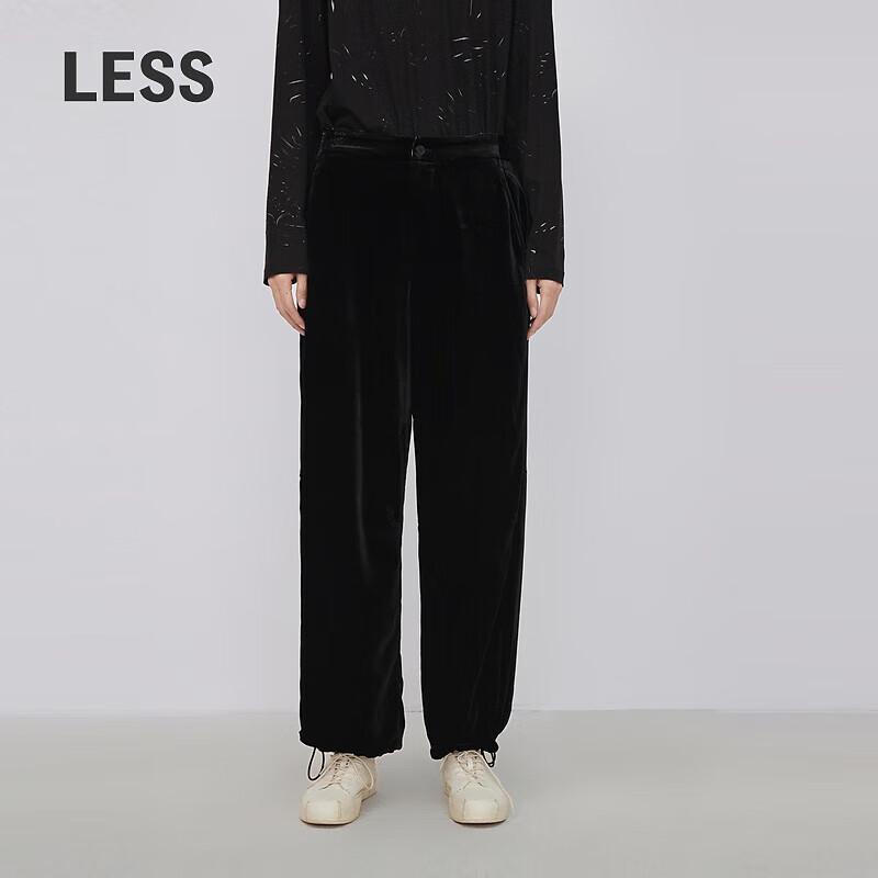 LESS 2024 Spring Vintage Velvet Straight-Leg Casual Pants