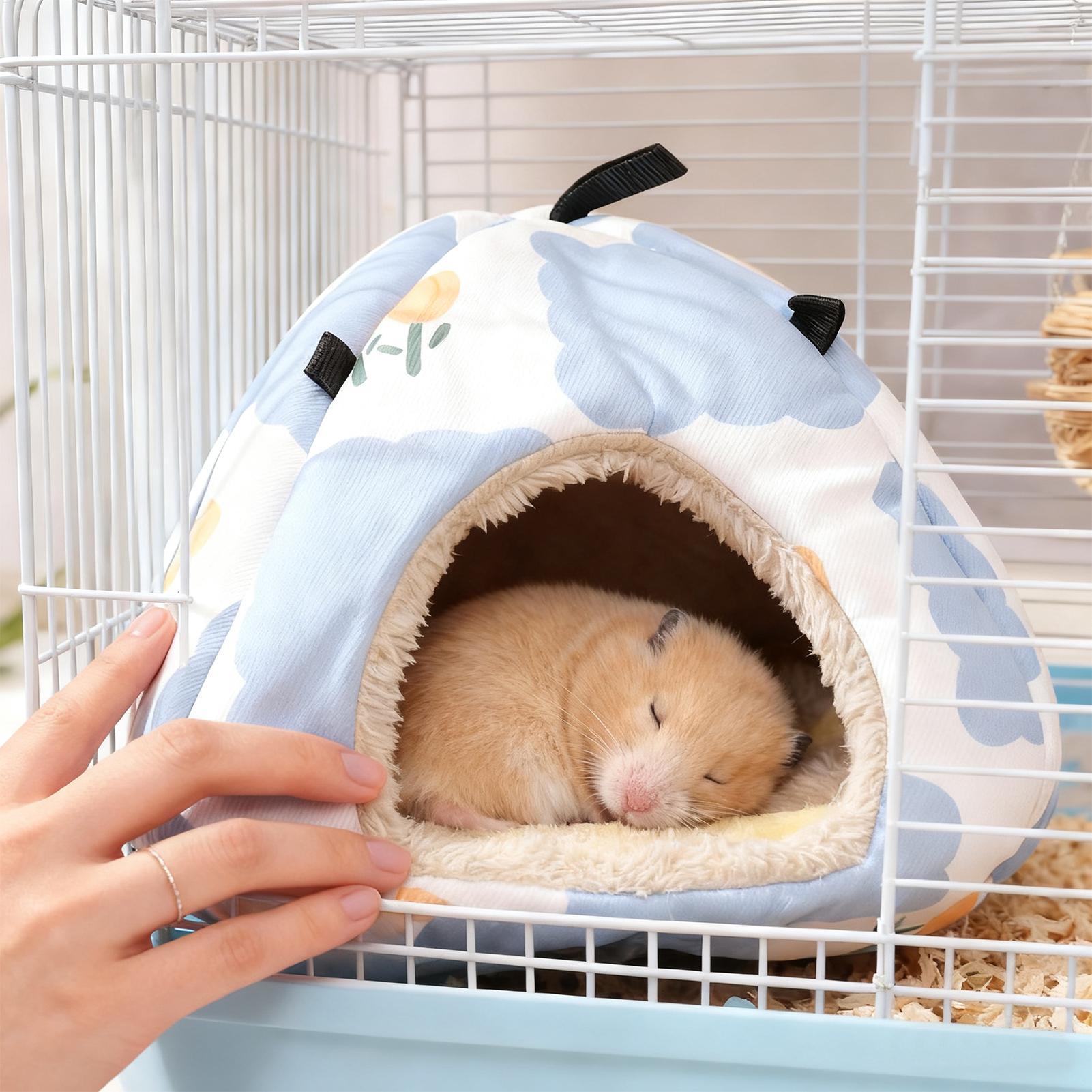 

Hamster Bed Semi-enclosed Sleeping Dome Sack Hangable Non-Slip Warm Hedgehog Cave Bed For Chinchilla Small Animal Ferret Mice M