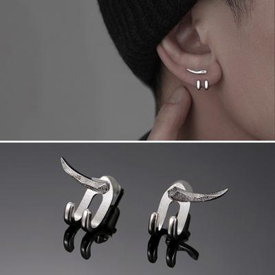 Punk Hip Hop Detachable 2-Claw Hook Personality Gift Cool Simple Style Men Earrings