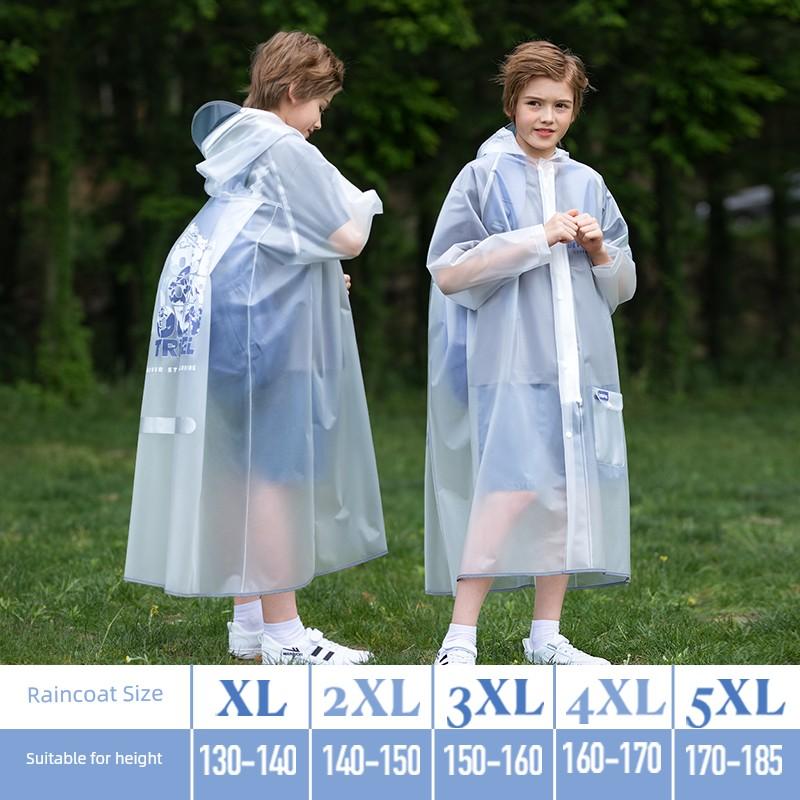 Children's Raincoat for Boys and Girls, New Full-Body Waterproof Poncho for Older Children, Specially Designed for School, with Enlarged Space for