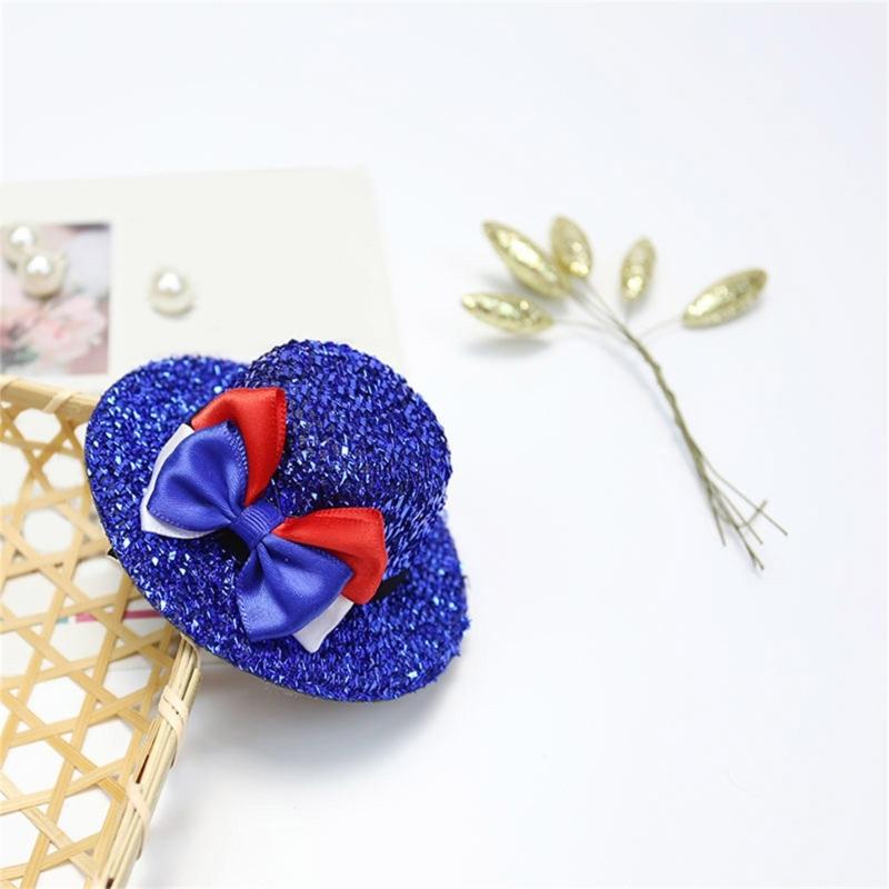 Glittered Bowler Hat Top Hat Julycostume Hair Clip Julycostume Top Hat Hairpin