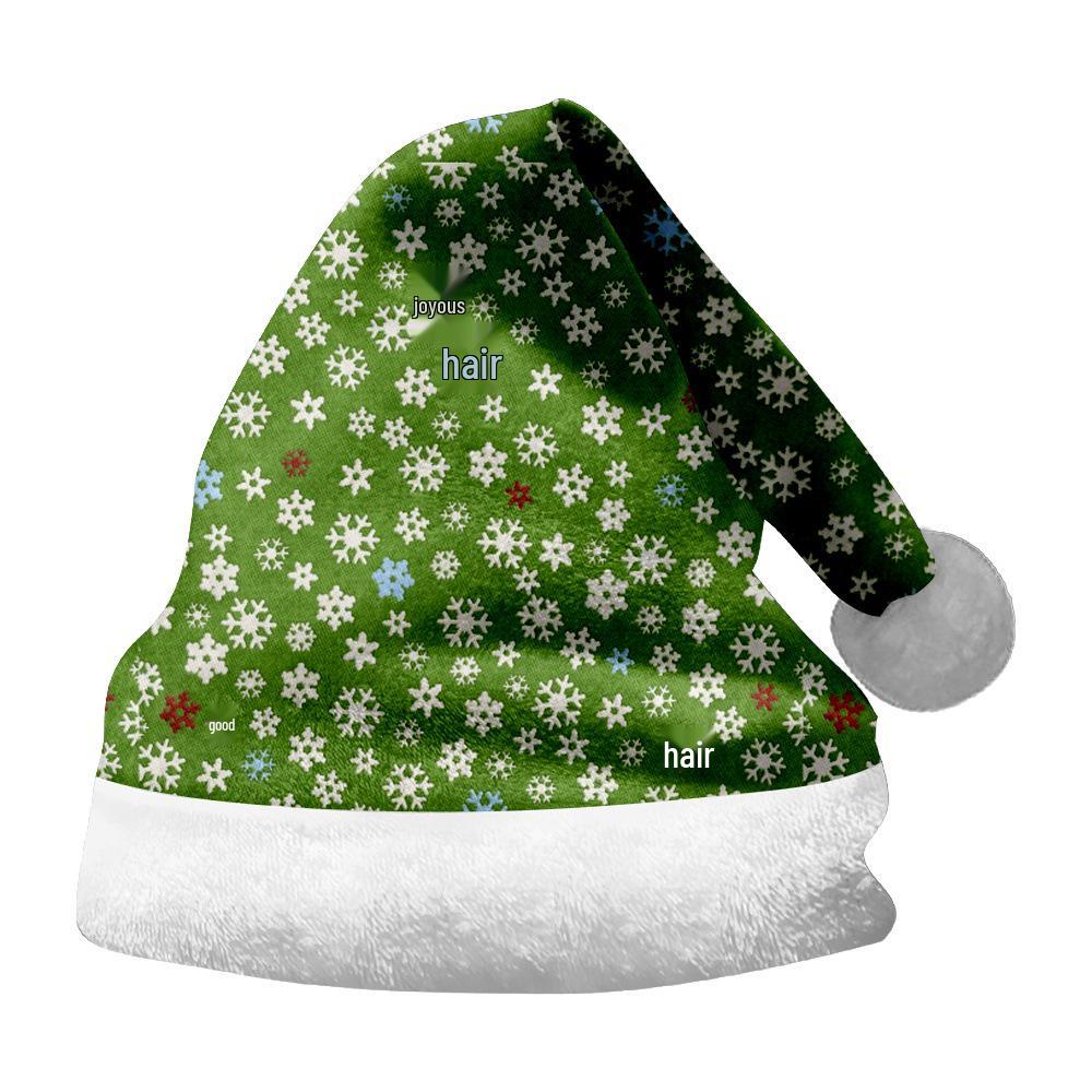 2024 Dwustronny Pluszowy Płatek Śniegu Bałwan Czapka Świąteczna Ornament