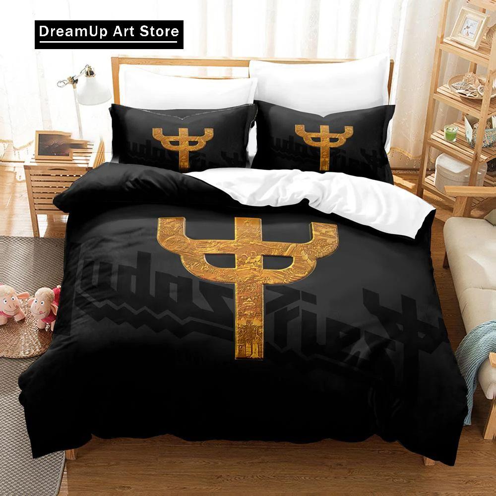 3D Print Judas Priest Bedding Set Boys Girls Twin Queen Size Duvet Cover Pillowcase Bed Kids Adult Fashion Home Textileextile