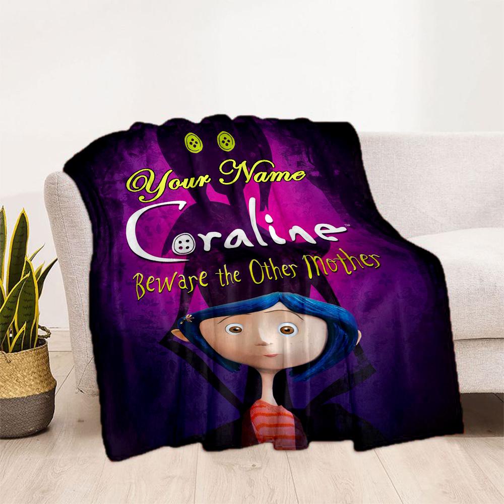 Coraline's Other Mother Personalized Text Blanket Gift Personalized Blanket Ultra-Soft Great for Livingroom Living Room Home Decor Nap