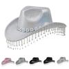 Hand Beading Diamond Tassels Hat Cowboy Hats for Carnivals Music Festival