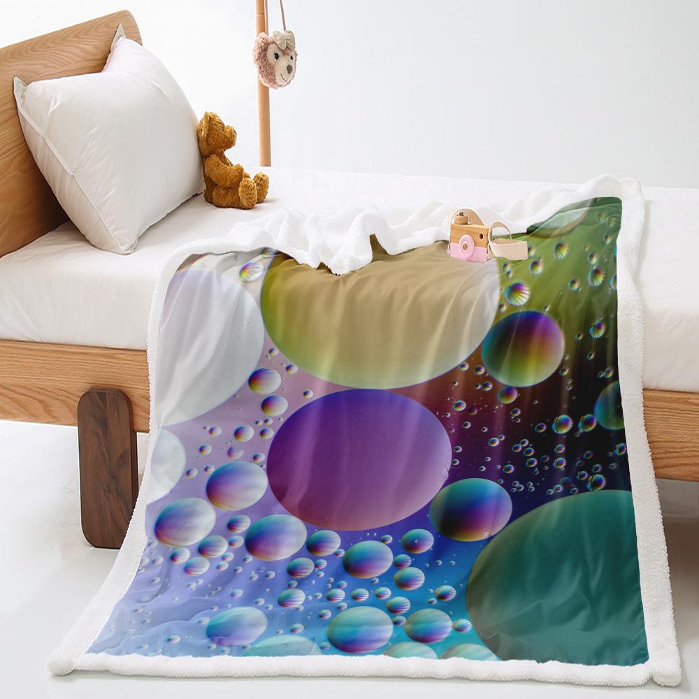 Dewdrop 2D Digital Printing Thickened Lamb Wool Crystal Fleece Blanket One Piece