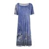Women Casual Printed Round Neck Long Dress