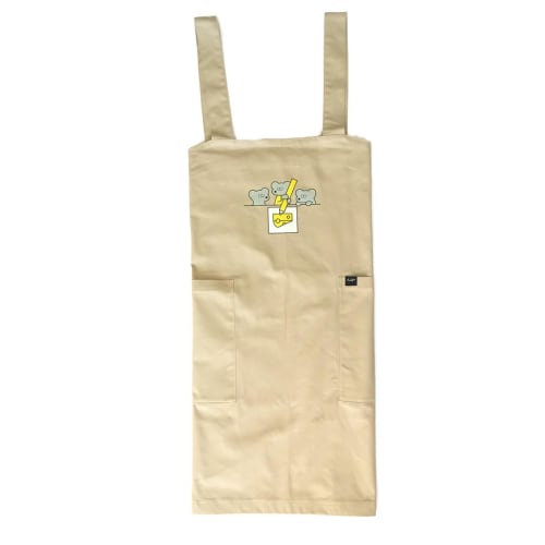 ANDY Twill Cloth Apron, Beige [Kitchen Goods, Cooking, DIY, Cotton, Cute, Nursery Teacher, Kindergarten, Character Gift, Stylish, Andy the Mouse]
