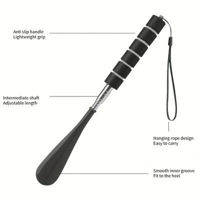 1 Stück verstellbarer Schuhanzieher - Kein Hinhocken/Bücken erforderlich, ausziehbarer Schuhheber mit Aufhängehaken, Heavy-Duty für ältere Menschen