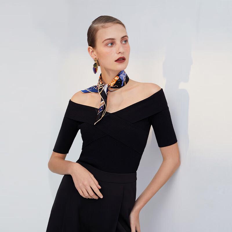 Aurora Large Silk Scarf & Blue Striped Tie Set