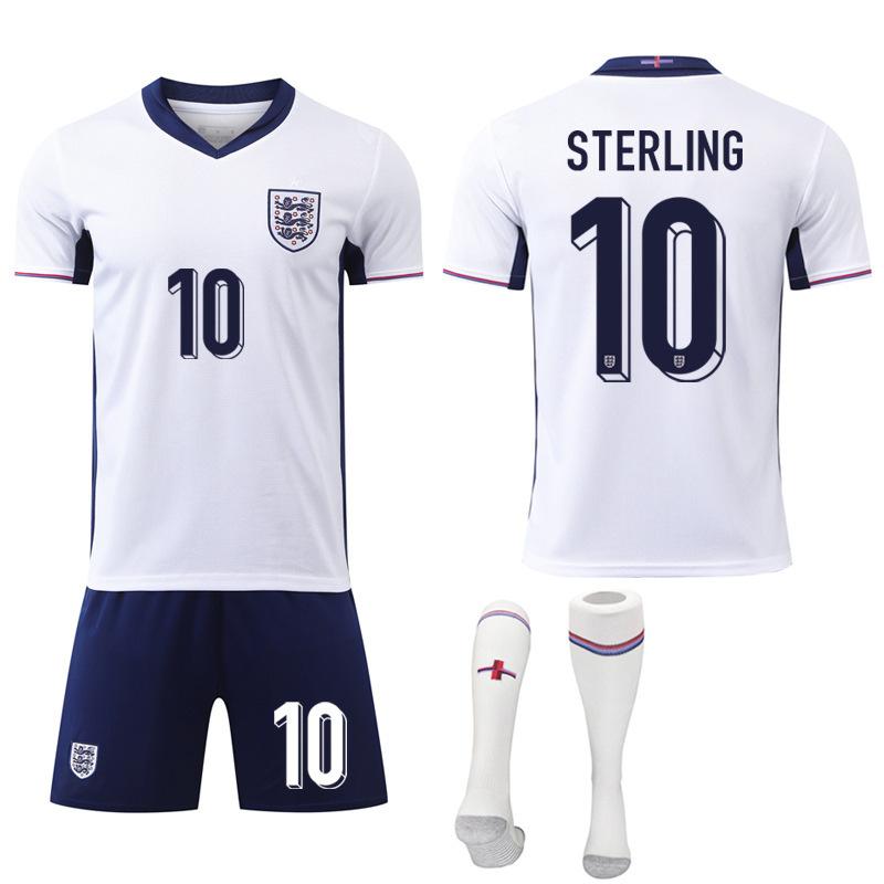 Europacupen England Fotbollsuniform Set 11 Foden Nr. 1 Bellingham Kane Fotbollströja