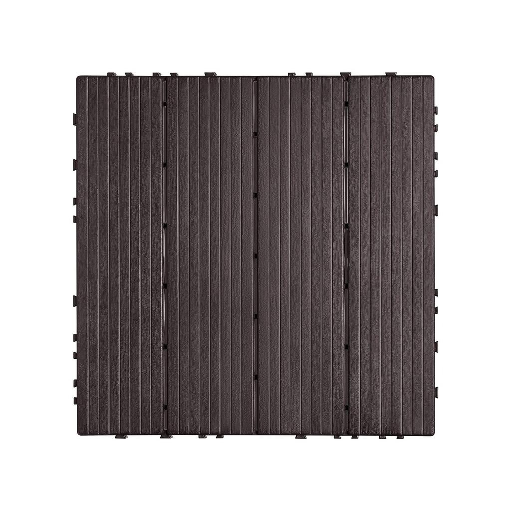 Interlocking Deck Tiles 54 Pack 12"x12" Waterproof for Porch Dark Brown