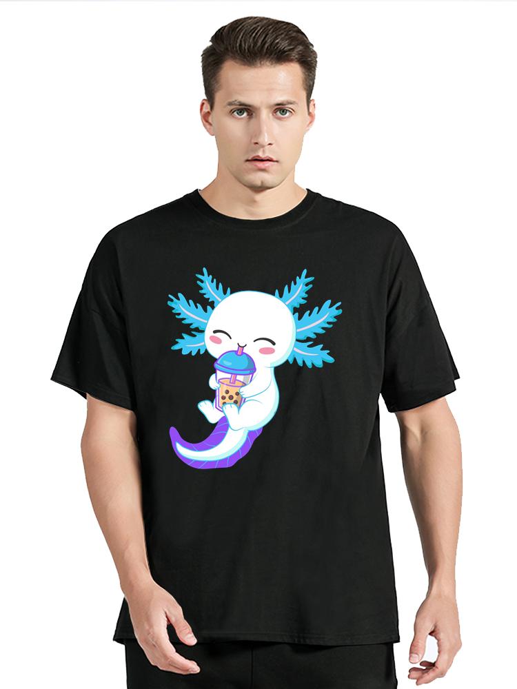 Ajolote Axolotl Übergroßes T-Shirt Sommer Herrenbekleidung Japanisch Fitness Fitness T-Shirt Anime Mode Baumwoll-T-Shirt Designer