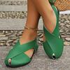 Fashion Retro Women Sandals Soft Sole Casual Girl Ugly Cute Shoes Summer New Flat Heel Peep Toe Sandals Minimalist Women's Rome Shoes
