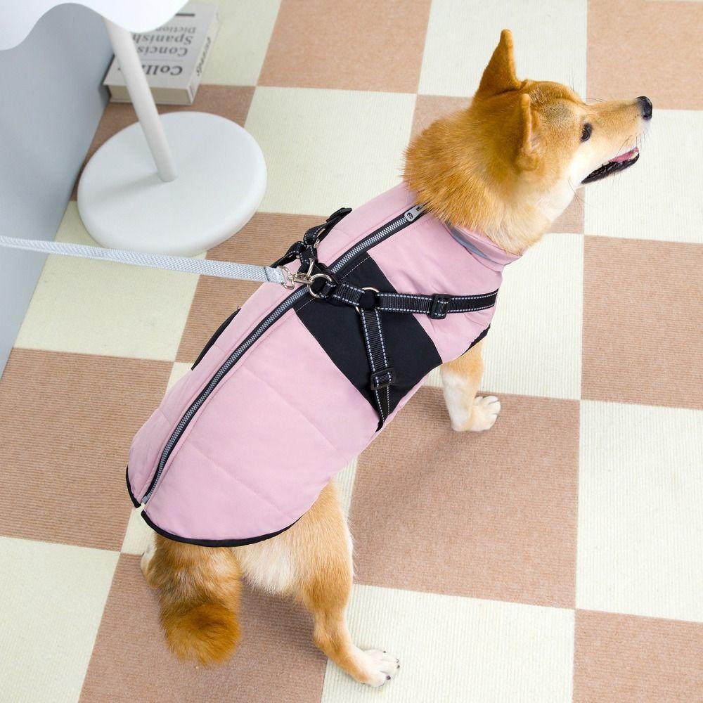 Zipper Reflective Dog Coat Waterproof Pet Down Coat Windproof Puppy Clothes  Cold Weather