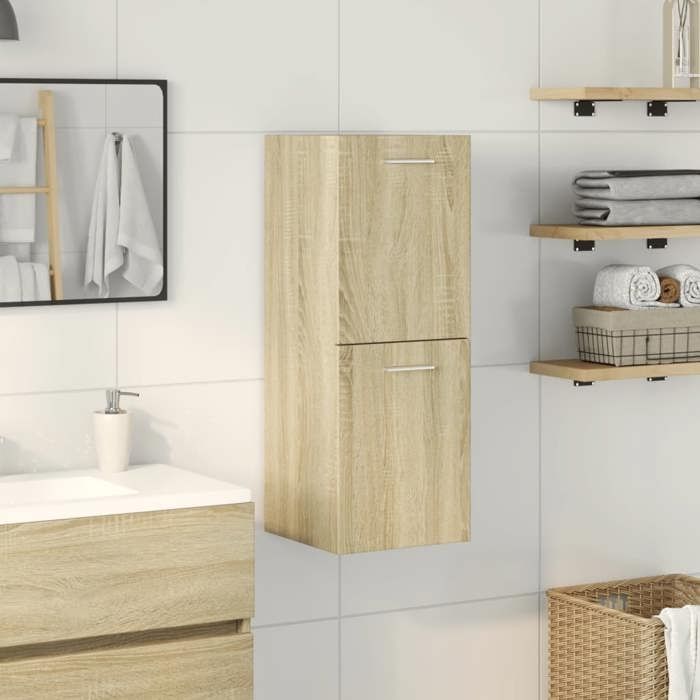 VidaXL Bathroom Cabinet Sonoma Oak 30x30x80 Cm Chipboard, Bathroom Storage Cabinet, Bath Cabinet, 849634