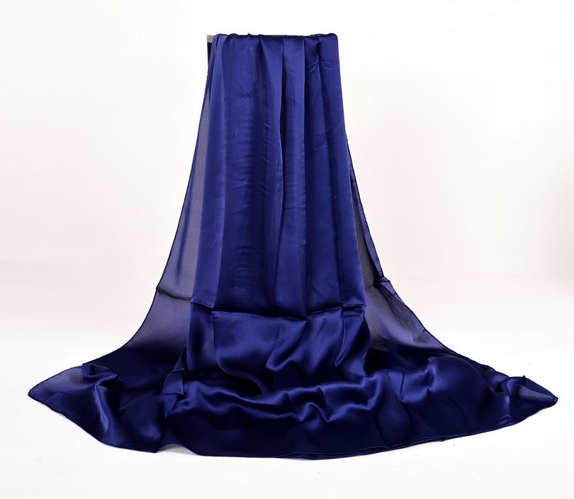 [BYSIFA] Chinese Silk Scarf Winter Women Long Satin Scarf Shawl Luxury Wine Red Scarves Simple Muslim Plain Head Scarf 180*90cm