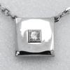 Boucheron Square Necklace 1P diamond K18 white gold/diamond Square 9.2g Women Used