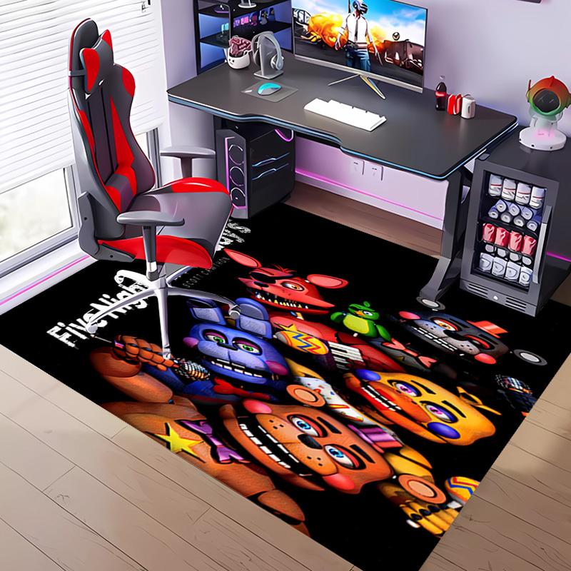 Cartoon Five Nights at Freddys -Themed Entrance Mat,Non-Slip Mat Area Rug,Room Decor,Outdoor Decor,Kitchen Rug,Doormat - Machine Washable,Easy to Clea