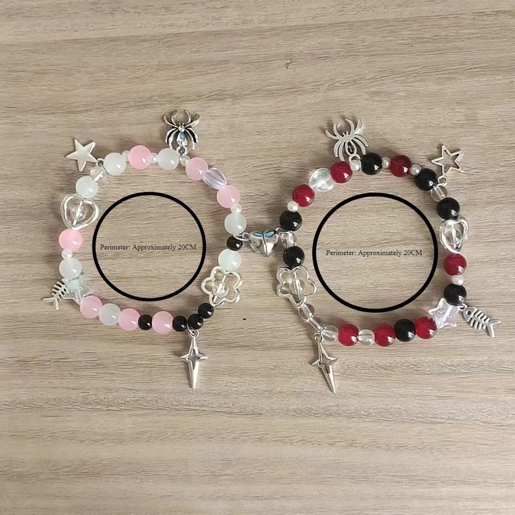 Miles Morales and Gwen Stacy Matching Couple Beaded Bracelets, Y2K Aesthetic, Coquette, Gift for Her, Spider