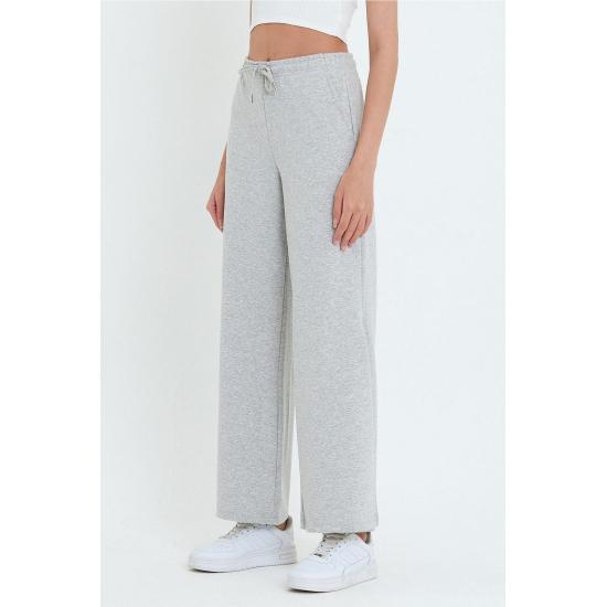 Women's Pocketed Slit Sweatpants Trousers