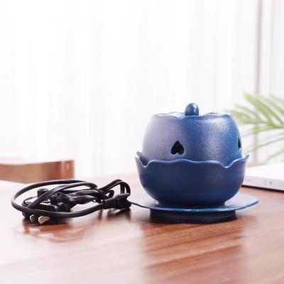 Chinese Style Ceramic Electric Incense Heater Rechargeable & Plug-in Aroma Warmer for Agarwood Zen Home Decor