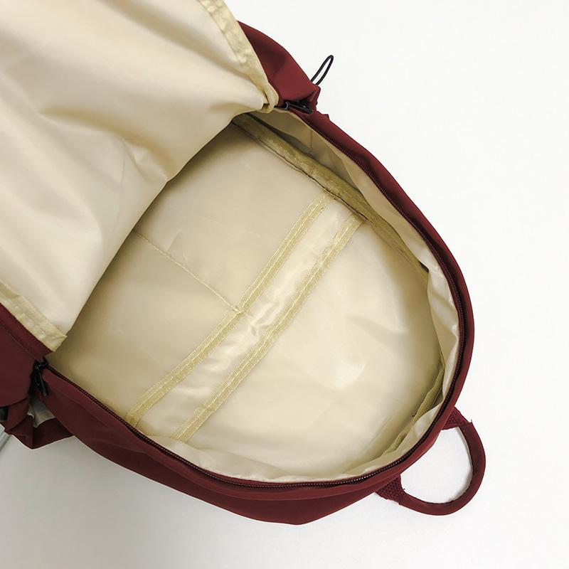 Lightweight Travel Backpack Women Large Capacity Backpack Solid Color Student Schoolbag