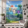 Custom Tapestry Wall Hanging, Genshin Impact Personalized Name Text Home Wall Decor