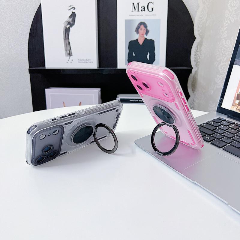 For Magsafe Magnetic 360°Rotating Metal Car Bracket Ring 3-in-1 Phone Case For iPhone 17 Pro Max Air 15 11 12 13 14 16 Pro Max E