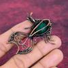 Faceted Zambian Emerald Pendant Copper Wire Wrap Gemstone Handmade Fish Jewelry