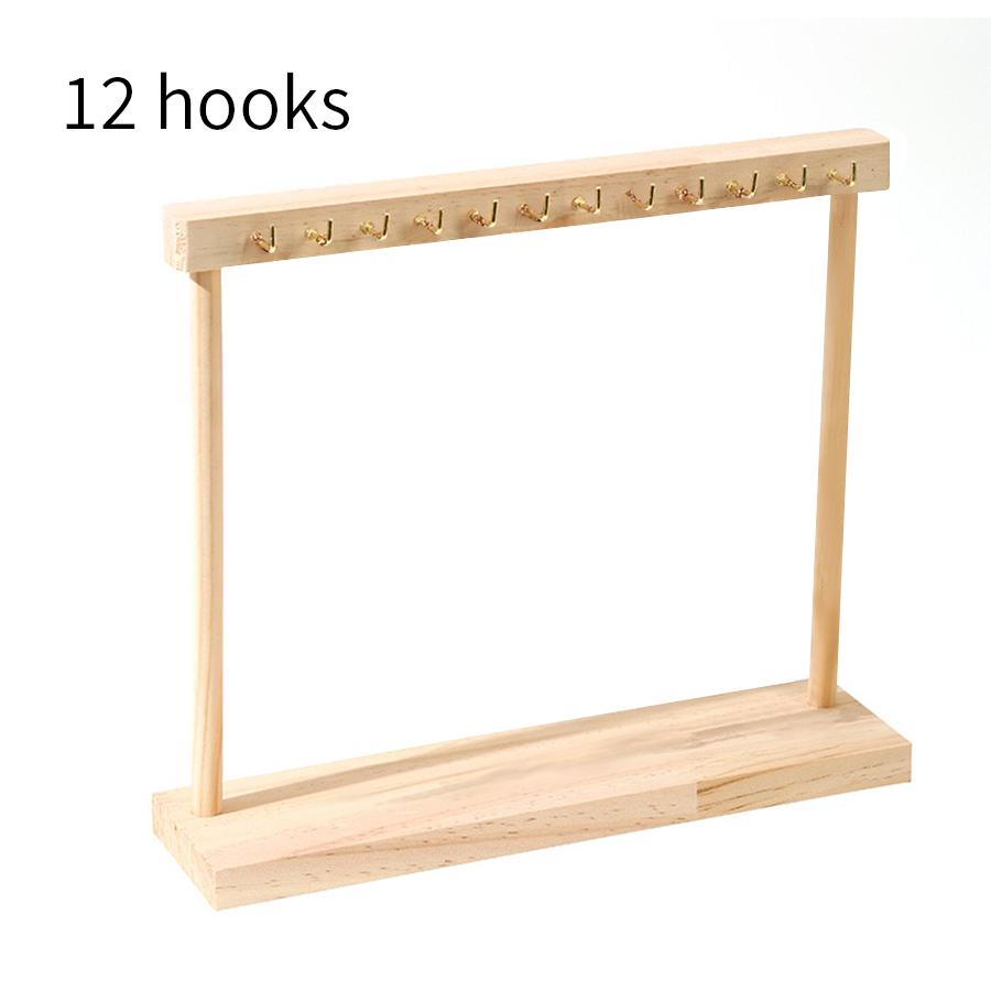 1pc, Solid Wood Necklace Hook Display Stand