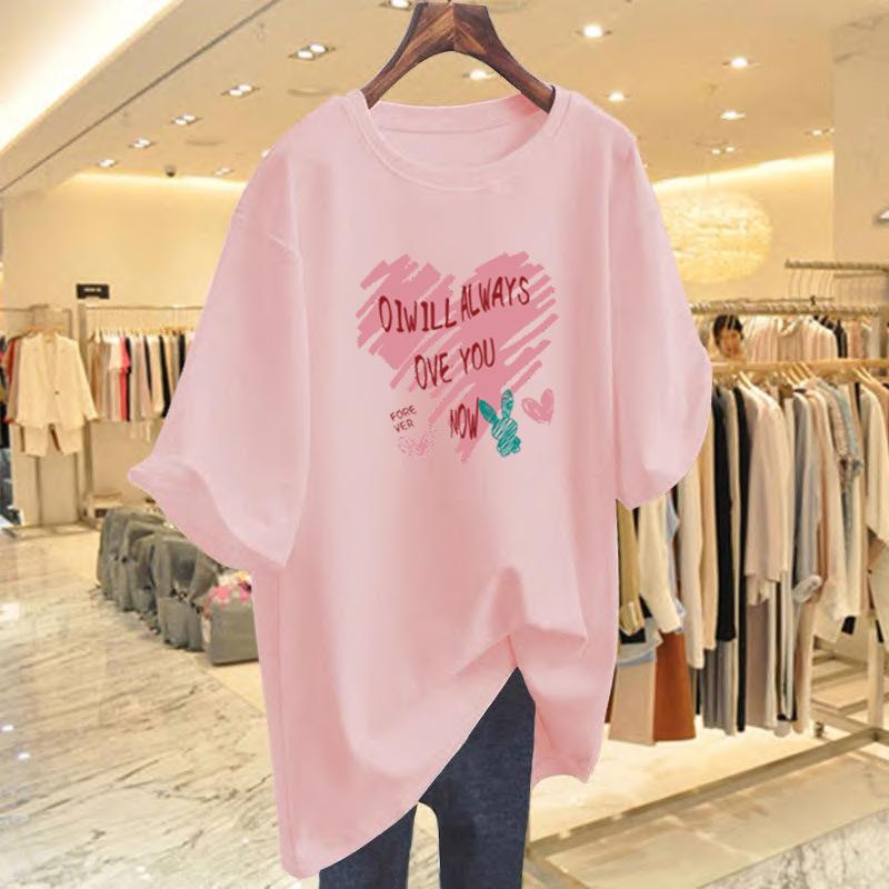 White Cotton Short-sleeved T-shirt Women's Ns Tide 2025 New Large-size Women's Clothing Summer Loose Belly Cover Half-sleeved Top