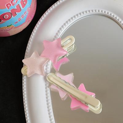 Süße süße Stern-Haarnadel, schöne Pentagramm-Haarspange, Entenschnabel-Clip, seitliche Knallclips für Mädchen, Y2K-Haar-Accessoires